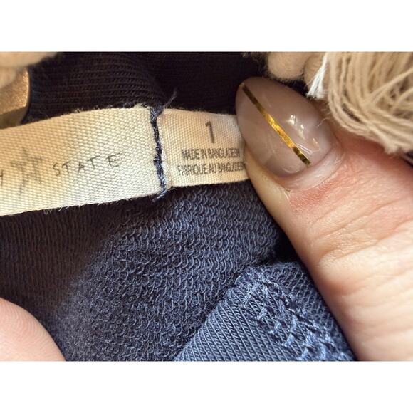 Grey State Dress Womens Small Midnight Navy Daily Rope Lace Back Mesh Ruffle Hem - Picture 7 of 8